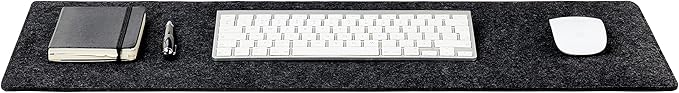 Premium Felt Desk Mat | Small 12" x 27.5" Multifunctional Desk Pad for Home Office | Dark Gray
