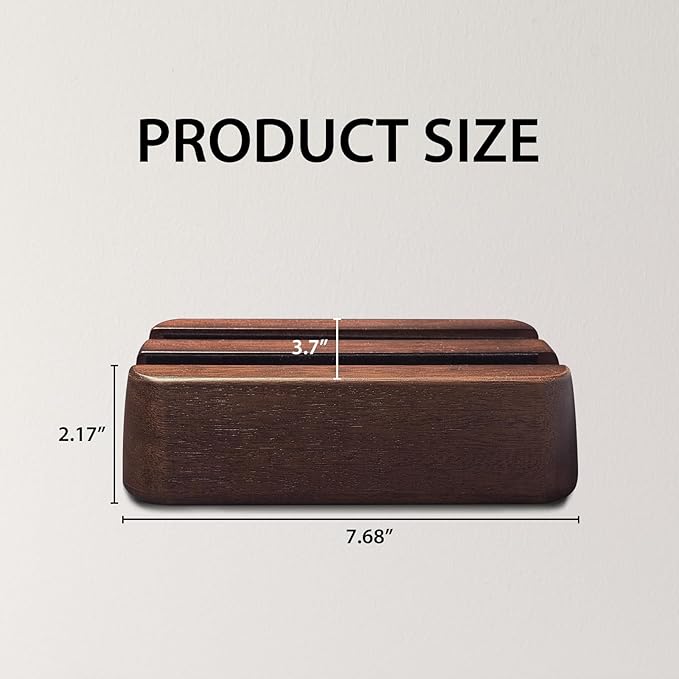 Vertical Laptop Stand, Dual Slot Wood Laptop Holder for Desk, 0.7" Width Fits All MacBook/Surface pro