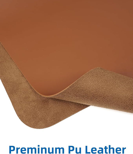 Leather Desk Pad Protector,Mouse Pad,Office Desk Mat, Non-Slip PU Leather Desk Blotter,Large Desk mat,Waterproof Keyboard mat for Office/Home/Decor (Brown,48" x 24")