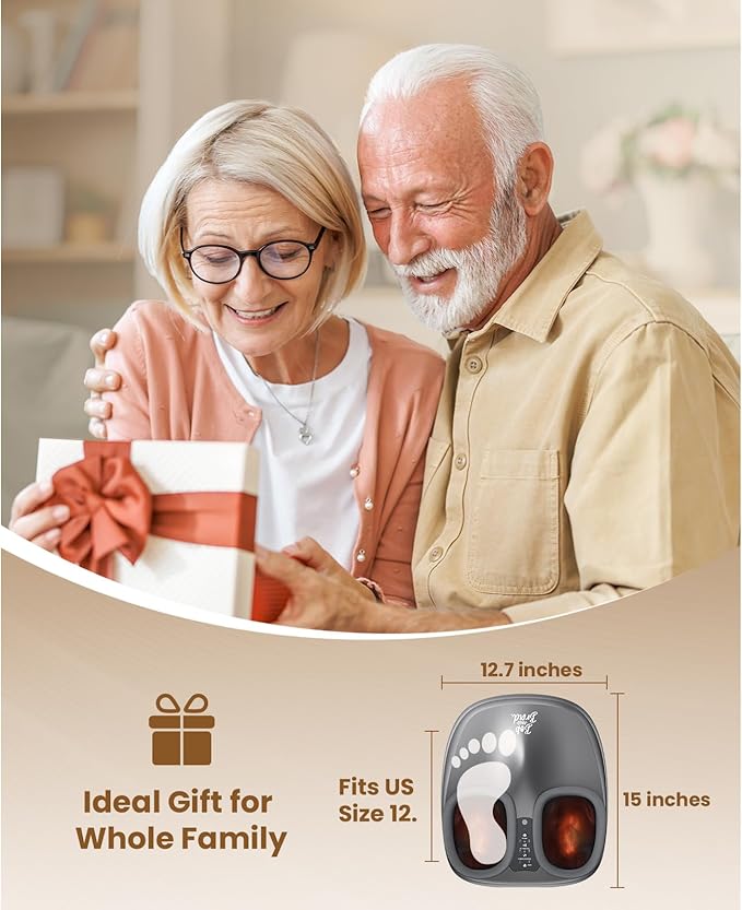 BOB AND BRAD Foot Massager with Heat and Remote,FSA HSA Eligible,Shiatsu Deep Kneading Electric Feet Massager Machine for Plantar Fasciitis, Men Size 12