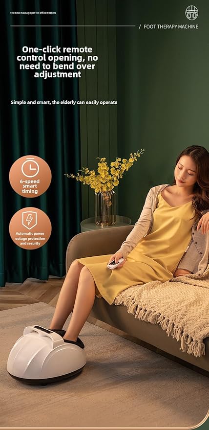 Electric Foot Massager Machine with Heat - Shiatsu Kneading for Pain Relief, Plantar Fasciitis & Neuropathy, Home Use Foot Therapy for Circulation and Muscle Relaxation (White)