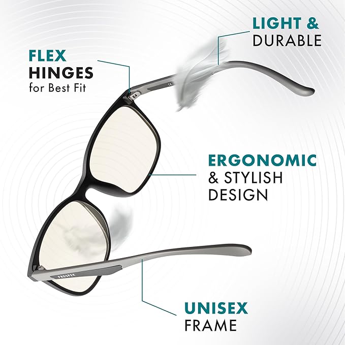 Prospek Mens Blue Light Glasses,CARBON - High Optical Quality Lenses and Ultra Light Frame