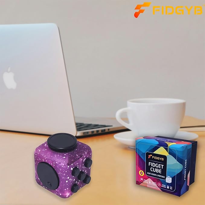 Cube Fidget Stress Relief Toy for Adults & Kids, Smooth, Quiet Sensory Toy for Anxiety, Focus & ADHD Idea[Starry]