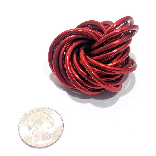 Möbii Fidget Ball (Solid Color): Quiet Mobius ADHD Anxiety Stim Stress Relief Toy Tool for Home Travel Office or Desk (XL(Daydream), Full, Ruby)