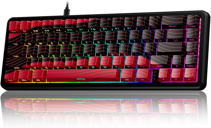 EWEADN Battle68 60% Gaming Keyboard Wired, Hall Effect Magnetic Switch Keyboard, Mechanical Keyboards Adjustable Actuation, 8K Polling Rate, Side Printed PBT Keycap, RGB Backlit, Space Magnetic Switch