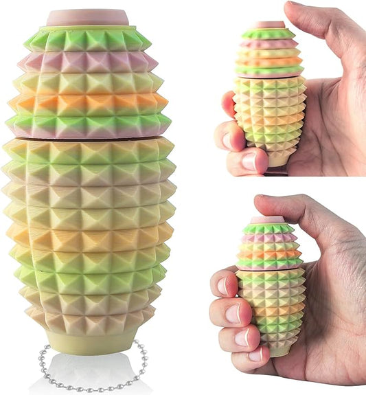 Little Ouchies Spiky Fidget Keychain, Pain Stim Sensory Toy for Adults | 3-in-1 Spinner, Clicker & Roller, Ergonomic Palm Grip, Stress & Anxiety Relief, Ideal for Friends & Family