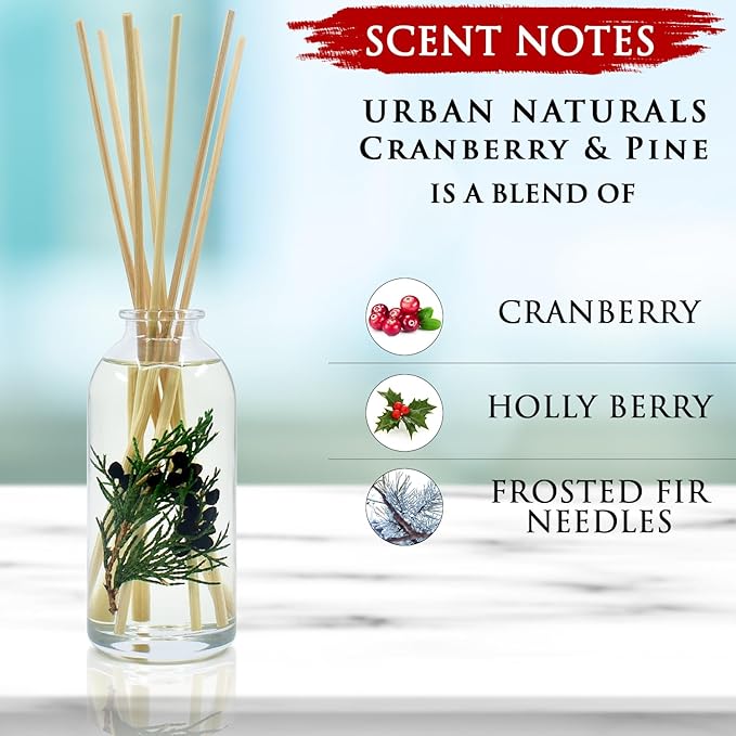 Urban Naturals Holiday Cranberry & Pine Holiday Wreath Reed Diffuser Set with Real Botanicals Idea for The Home. Great Deal!