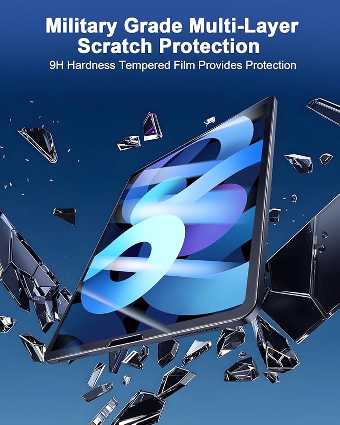 SIBEITU 2 Pack Screen Protector for iPad Air 5th 4th Generation 10.9 Inch 2022/2020, HD Clear 9H Tempered Glass for iPad Pro 11 Inch 2022/2021/2020/2018, Case Friendly, Resistant & Touch Sensitive