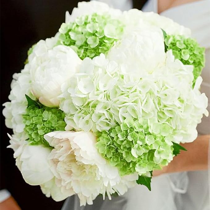 Green Hydrangea Artificial Flowers 3pcs Lifelike Faux Hydrangea Real Touch Fake Flowers for Home Wedding Office Party Living Room Decoration,22inch