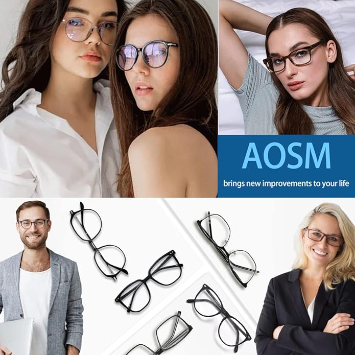 Blue Light Blocking Glasses, Blue Blocker Computer Glasses for Men Women, Anti Glare 400 UV & Eye Strain Fake Square Glasses