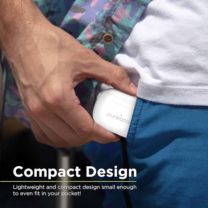 PureGear PureBoom Wireless Earbuds for Enhanced Sound, Touch Control Stereo Headphones in Ear Built-in Mic for iPhone/Android Phones/TV/Laptops, More Devices (White) Lifetime Replacement Coverage