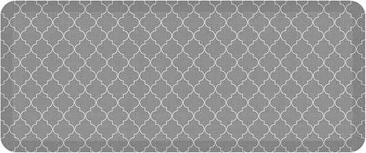 GelPro Anti-Fatigue Designer Comfort Kitchen Floor Mat, 20x48, Trellis Grey Stain Resistant Surface with 3/4” Thick Ergo-Foam Core for Health and Wellness
