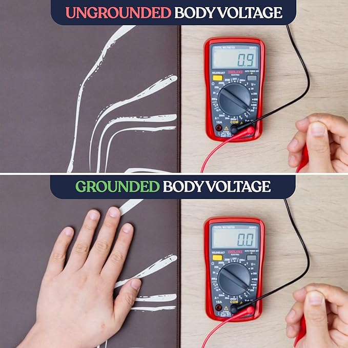 GAYA Grounding Mat for Feet, Sleep Improvement, Back Pain Relief, Muscle Relaxation & Stress, Earthing Pads for Bed, Ground for Desk, Earth Mats, Bedding Pad (24''X16'')