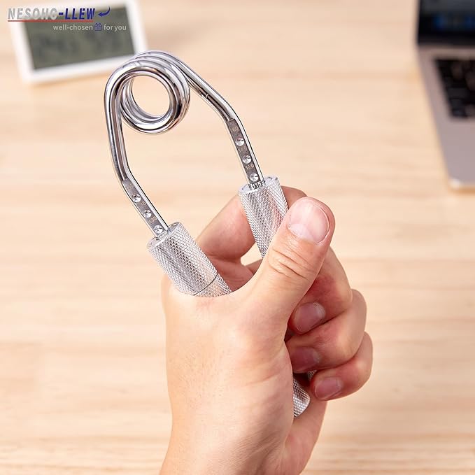 Hand Gripper Strengthener, 40–160 lbs Adjustable Resistance, All-Metal Grip Trainer with Carbon Steel Spring and Aluminum Handles
