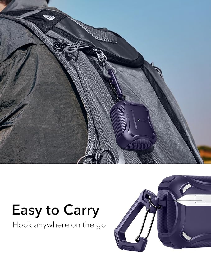 ESR for AirPods 4 Case, Compatible with AirPods 4th Generation Case (2024), Compatible with MagSafe, Powerful Drop Protection, Magnetic Lid, Cyber Series, Purple