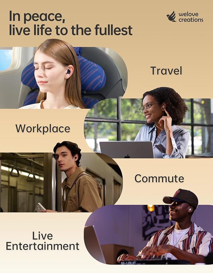 Welove Ultra-Comfy Ear Plugs with First-Ever UV Sanitizer—Reusable Earplugs for Sleep, Focus, Travel, and Noise Sensitivity |Hearing Protection |Customizable Fit | 18dB NRR Noise Reduction