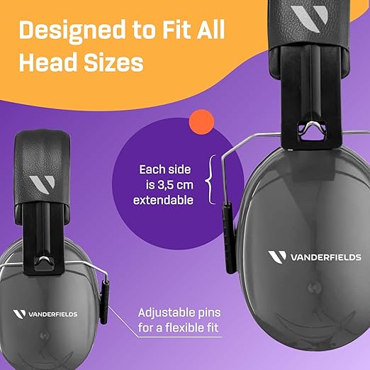 Vanderfields Hearing Protection Ear Muffs for Noise Reduction, 33dB Certified, Noise Cancelling Safety Ear Protection for Shooting, Adult Headphones for Lawn Mowing, DIY, Construction, Woodworking