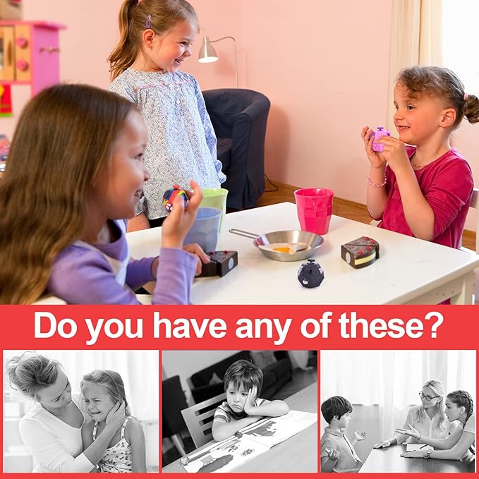 Small Fidget Toys,12 Sided Cube Toys for Kids Adults with Anxiety ADHD Autism and Relief Stress (Rainbow)