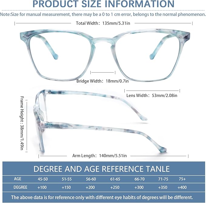 3 Pack Progressive Multifocal Reading Glasses Blue Light Blocking Spring Hinge Fashion Print Eyeglasses for women