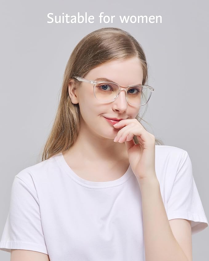 ANRRI Blue Light Glasses Men Women Transparent Blue Light Blocking Computer Glasses Anti Eyestrain Lightweight Clear Frame