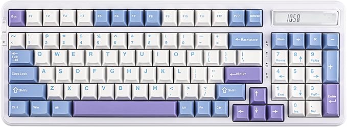EPOMAKER Cypher 96 Wireless Gaming Keyboard with 8000mAh Battery, Hot Swappable Creamy Keyboard with Numpad and Calculator, RGB Backlit, NKRO for Games/Office (Wisteria Linear Switch)