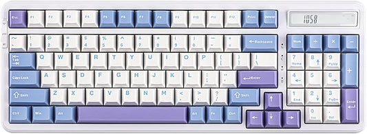 EPOMAKER Cypher 96 Wireless Gaming Keyboard with 8000mAh Battery, Hot Swappable Creamy Keyboard with Numpad and Calculator, RGB Backlit, NKRO for Games/Office (Flamingo Switch)