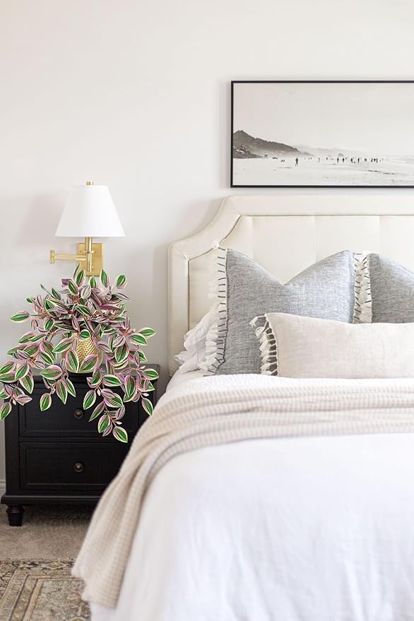 Briful Faux Plants Indoor 17.7in Fake Watermelon Peperomia Plant in Gold Pot with Realistic Silk Pink Leaves Artificial Potted Plant for Home Office Table Shelf Desk Modern Room Decor