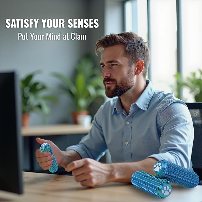 2PCS Little Ouchies Fidget with Cat Dog Paw Button, Sensory Pain Stim Fidget Toys for Adults & Teens, Anxiety and Stress Relief Items, Spiky Grippy Stim Tool, Portable ADHD Autism Fidget Clicker