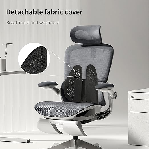 Lumbar Support Pillow for Chairs - Ergonomic Back Cushion for Office, Car & Gaming with Adjustable Straps for Lower Back Pain Relief & Better Posture