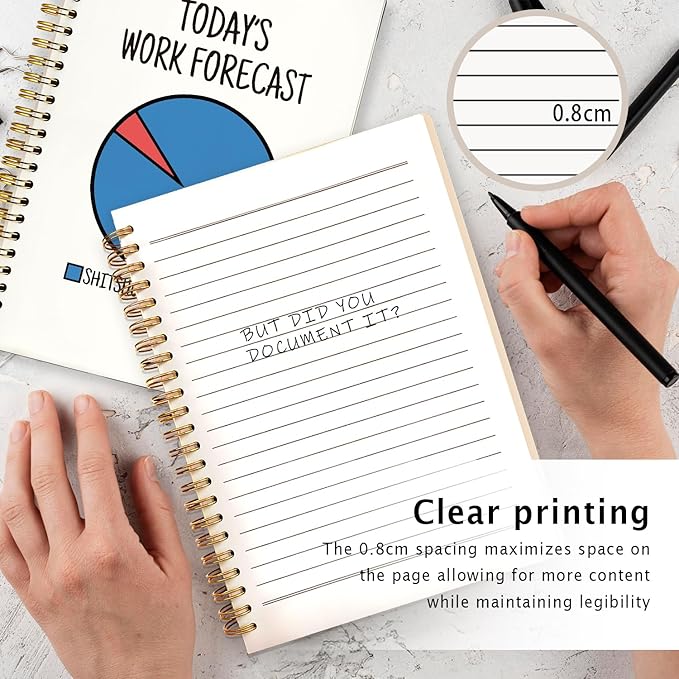 Funny Work Notebooks for Note Taking, Working Journal Notebook for Women Men Coworkers, Funny Office Supplies, Today's Work Forecast Hardcover Spiral Notebooks 5.5x8.3 Inch