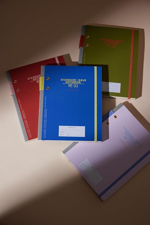 DesignWorks Ink Standard Issue Planner Notebook No. 3 Journal with Lined Pages, Elastic Closure, Pen Holder, and 3 Ribbon Markers for Work, Writing, Journaling - 6.75" x 8.5" - Green