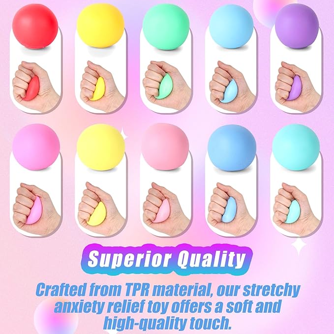 LovesTown 20 PCS Stress Balls Bulk, Slow Rising Sensory Fidget Toys Squeeze Balls Stress Relief Toys for Colleague Party Goodie Bag Stuffer Classroom Prize