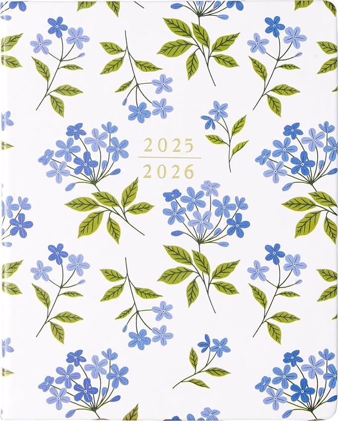 Eccolo 2025-2026 Large Agenda Planner, 18 Month, Yearly, Monthly & Weekly Views, Reminders, Goals Tracker (Flexi-Cover - 8 x 10")