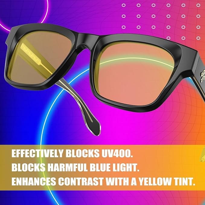 VISOONE Gamer Glasses Professional Blue Light Filter with Anti-Fatigue and Anti-Glare Stylish for Men and Women BONA