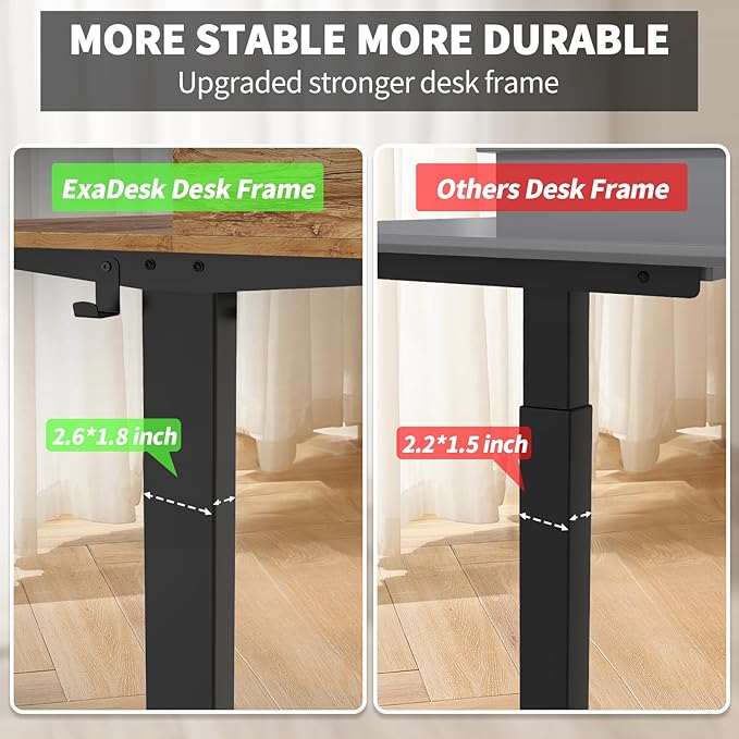 63 x 30 Inch Electric Standing Desk with 2 Drawers, Adjustable Height Widened Stand Up Desk with Storage, Sit to Stand Ergonomic Workstation for Home Office, Light Rustic