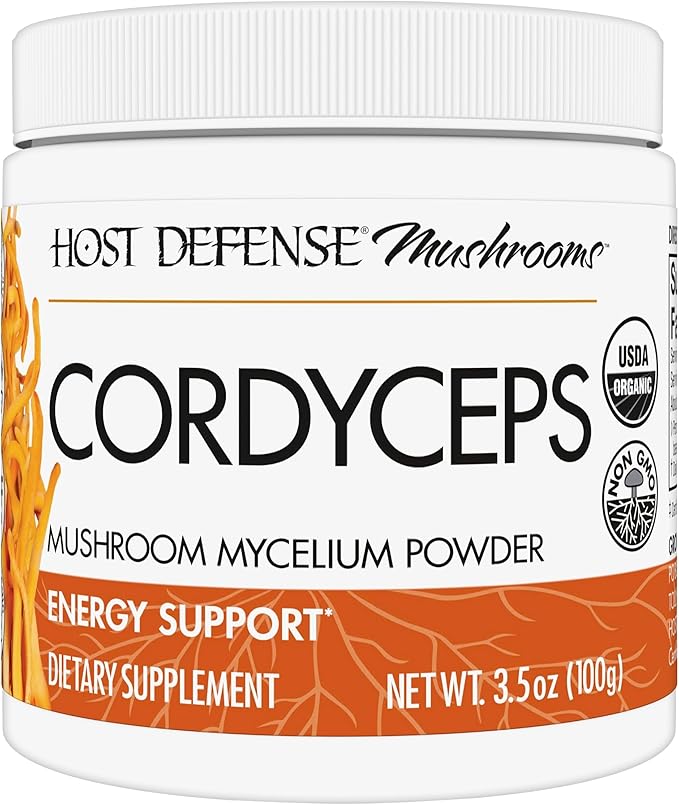 Host Defense Cordyceps Powder - Immune & Energy Support Supplement - Kidney Health Supplement with Cordyceps Mushrooms - Fitness Support Supplement to Aid Oxygen Uptake - 3.5 oz (66 Servings)*