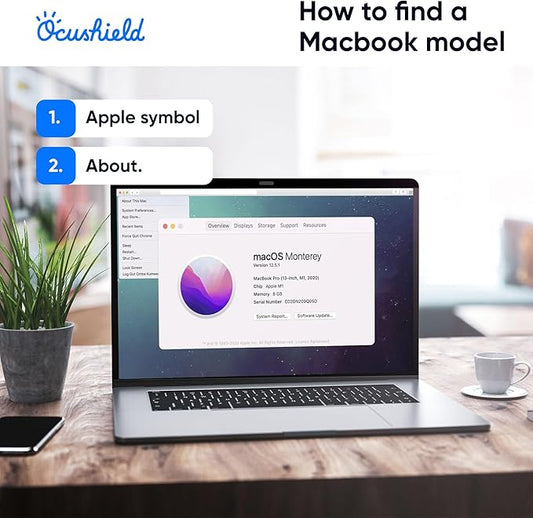 Ocushield for Macbook Air 13” - Anti Blue Light Screen Protector for Macbook Air 13” (2018-2020) Anti Glare - Privacy Filter - Designed by Optometrists - 100 Day Easy Returns (Models A1932, A2179)