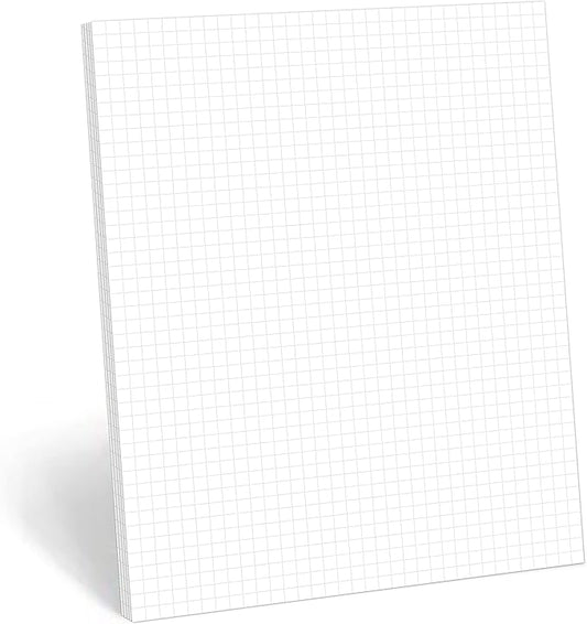 321Done Graph Paper Notepad - Letter Size (8.5x11) 50 Sheets - 0.25 Grid Planning Note Pad - Tear-Off Edge Glued Luxury Smooth Thick Premium Paper - Made in USA - Plain White