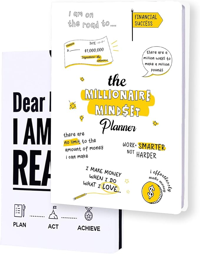 Momentum - Daily, Weekly, Monthly Productivity Planner Kit | Doodle Cover Undated A5 Size | 192 Pages Journal + Motivational Stickers & Post Card | 4 Months | Planner For Office
