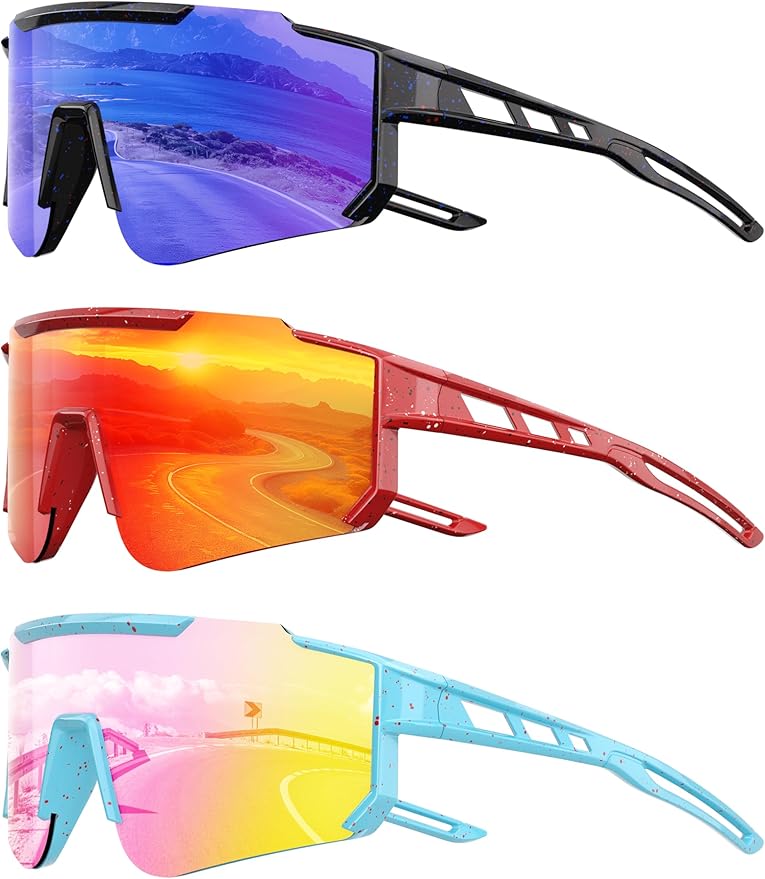 Kids Polarized Baseball Sunglasses for Boys Girls - Youth Softball Cycling Sports Sunglasses UV Protection Goggles