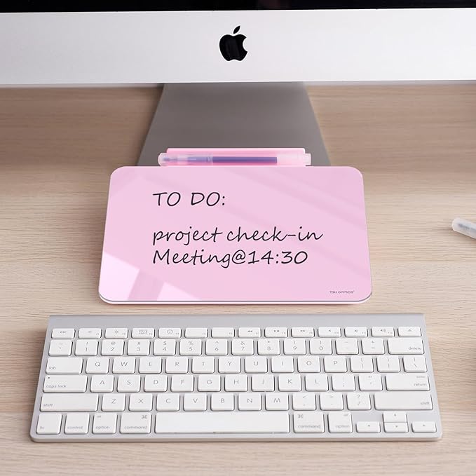 Small Desktop Glass Dry-Erase Whiteboard - 8 X 6 Inches Tabletop Easel Whiteboard with Stand, Desk Board Buddy for Artist, Teacher and Student