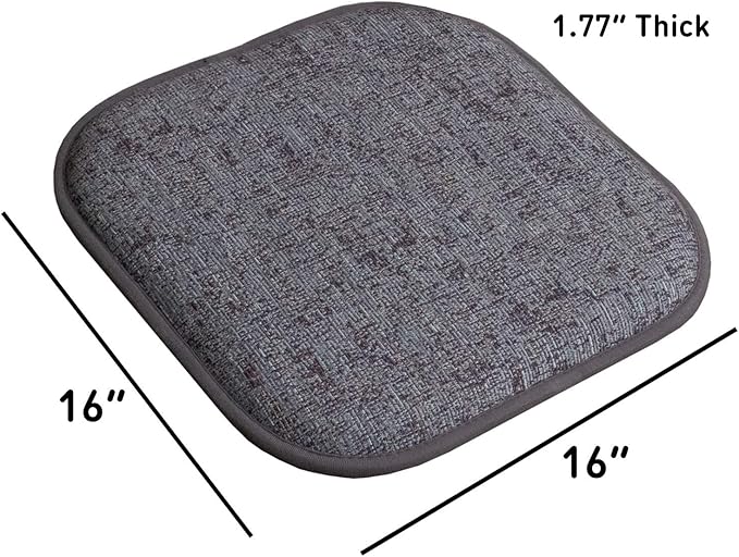 Sweet Home Collection Chair Cushion Memory Foam Pads Honeycomb Pattern Slip Non Skid Rubber Back Rounded Square 16" x 16" Seat Cover, 4 Pack, Broadway Multi Blue