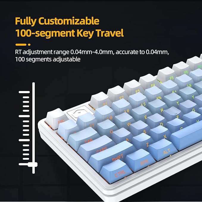 IROK NA87PRO 87 Keys Wired Magnetic Keyboard, RGB, hot Swappable Rapid Trigger Gaming Keyboard for Win/Mac/Gamer-White
