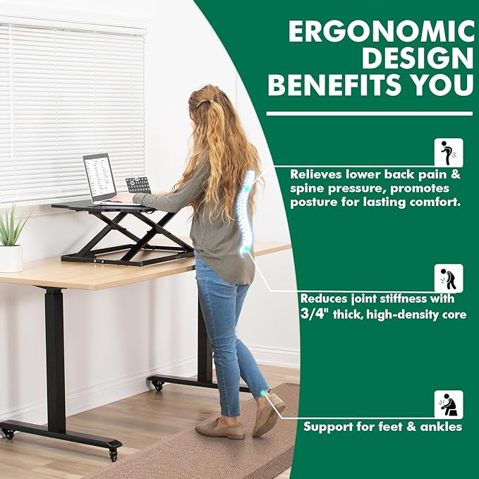 LUMI Anti Fatigue Cushioned Comfort Mats for Standing, 3/4 Thick Ergonomic Mats for Desk Office, Non-Slip, Ultra Soft, Memory Foam Rugs for Home, Kitchen, Laundry, 20"x48", Light Beige