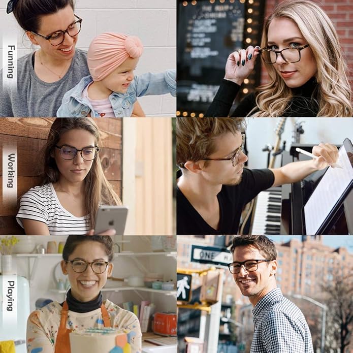 Blue Light Blocking Glasses, Blue Blocker Computer Glasses for Men Women, Anti Glare 400 UV & Eye Strain Fake Square Glasses