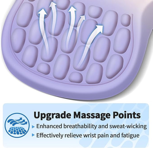 Ergonomic Mouse Pad with Wrist Rest Support, Mousepad with Comfortable Memory Foam Wrist Rest and Non-Slip PU Base for Pain Relief, Computer, Laptop, Office, Home (Gradient Purple)