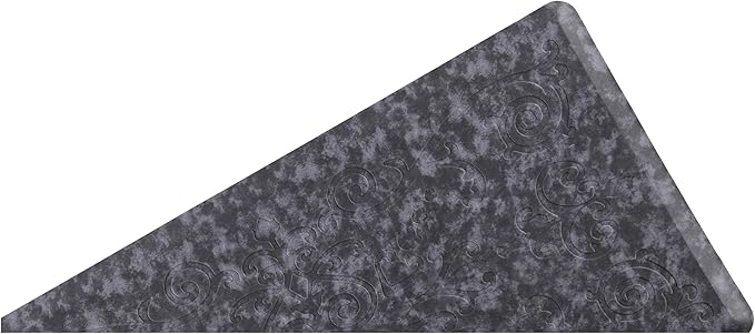 J&V TEXTILES Medallion Embossed Cushioned Anti Fatigue Floor Mat, Thick Non Slip Waterproof Kitchen Rug, Heavy Duty Foam Standing Mat for Kitchen (Navy Blue, 20" X 39")