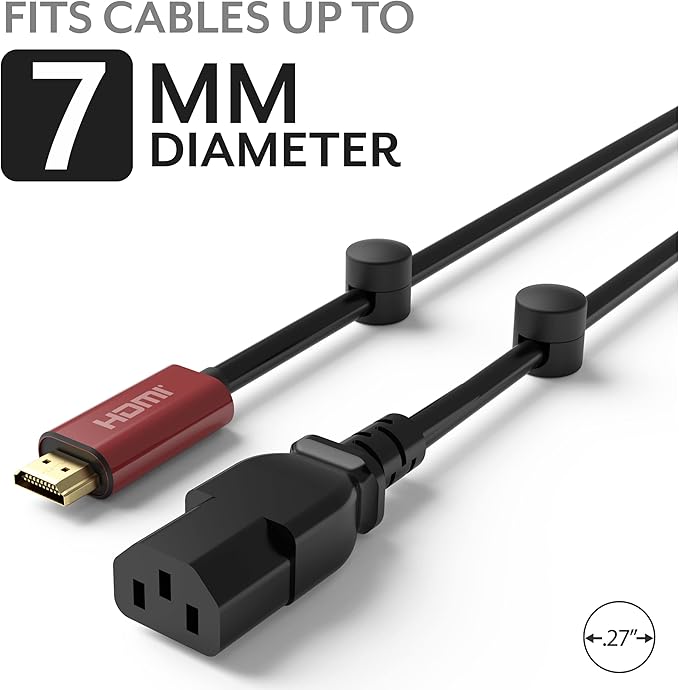 Cable Anchors for Desk Organization Black | Premium Aluminum Cord Organizers | Charger + Cable Management Clips for Home & Office | Stylish, Sturdy, & Functional | (3 Pack)