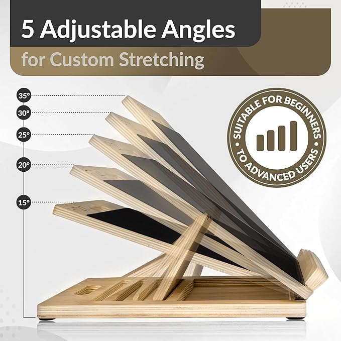 FITZZ Portable Wooden Slant Board for Calf Stretching - Slant Boards for Exercise - Calf Stretcher Slant Board, Incline Board for Leg Stretcher, Hamstring Stretcher - Overall Stretching Board