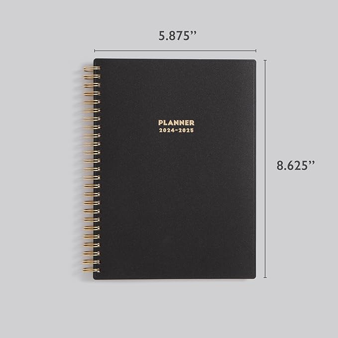 Blue Sky 2024-2025 Academic Year Weekly and Monthly Planner, 5" x 8", Flexible Cover, Wirebound, Black (150671)